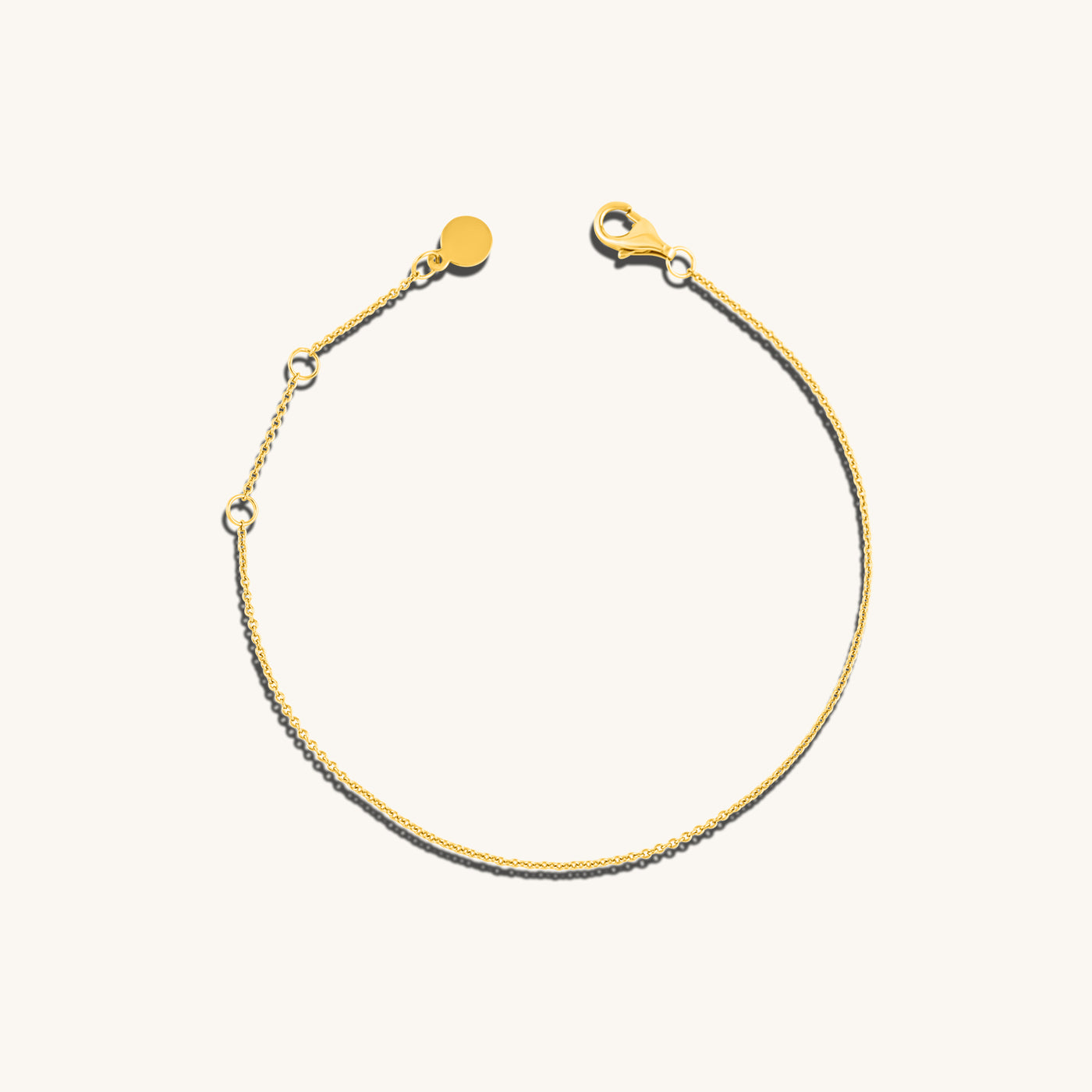 Modern Simple Minimalist Jewelry Women's Bracelet Thin Slick Cable Chain 1mm 18k Gold Layered on 925 Sterling Silver 