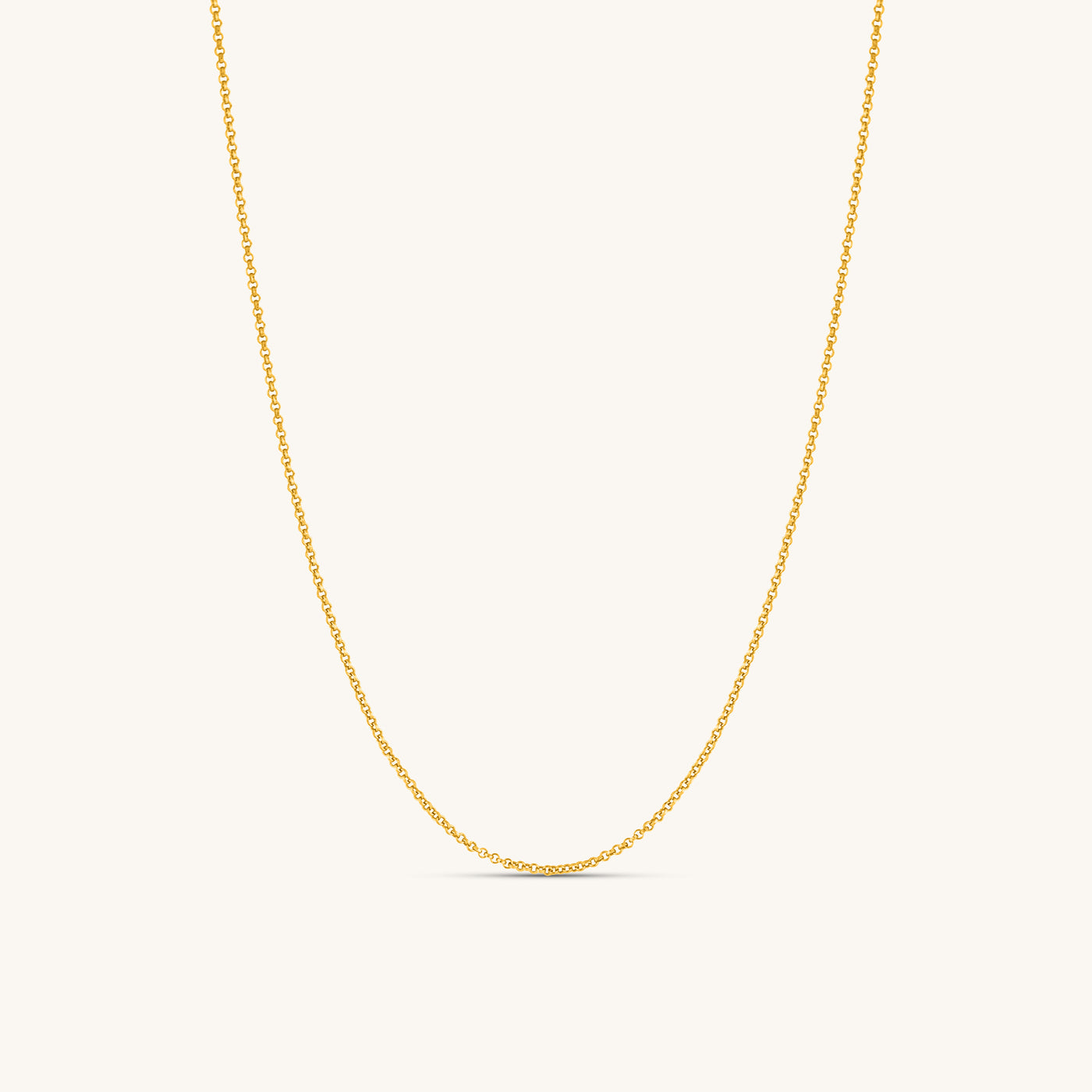 Modern Minimalist Jewelry Women's Necklace Choker Thin Slick Rolo Chain 1mm 18k Gold layered on 925 Sterling Silver 