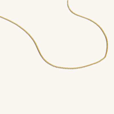 Modern Minimalist Jewelry Women's Necklace Choker Thin Slick Cable Chain 1mm 18k Gold layered on 925 Sterling Silver