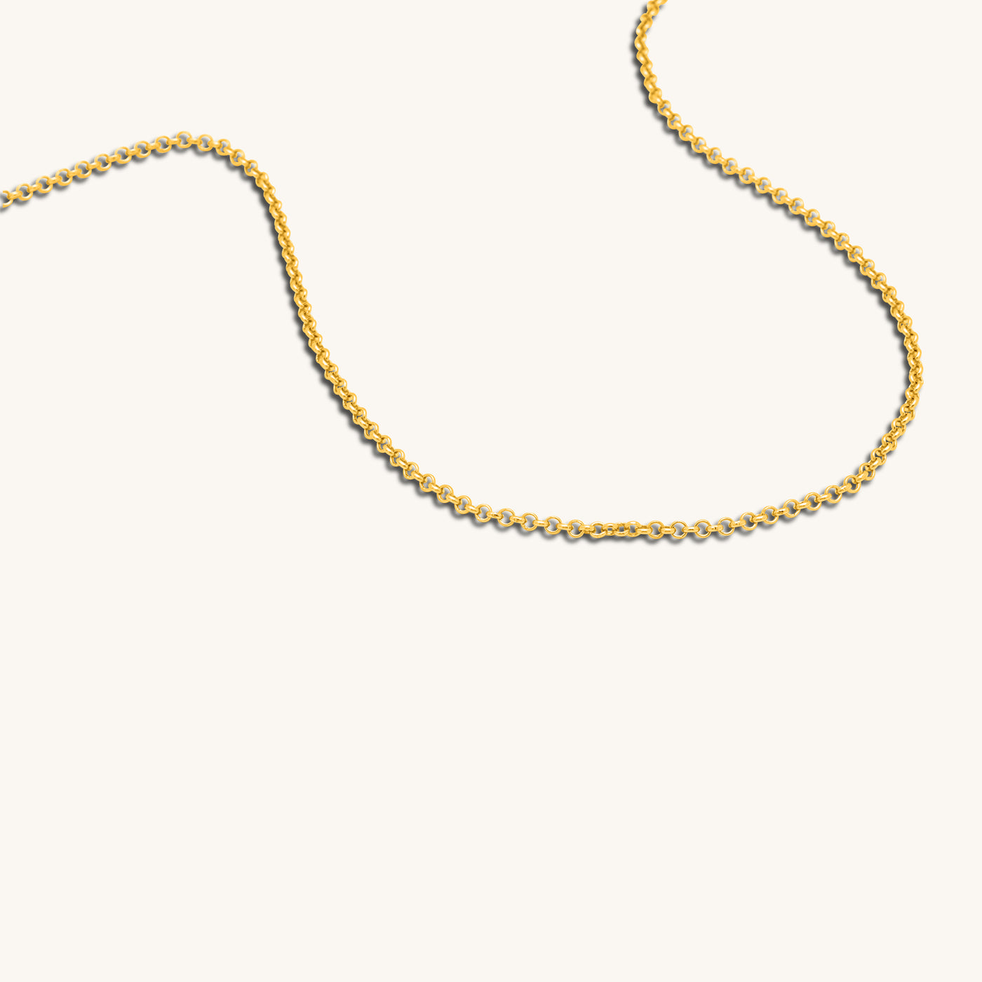 Modern Minimalist Jewelry Women's Necklace Choker Rolo Chain 2mm 18k Gold layered on 925 Sterling Silver 