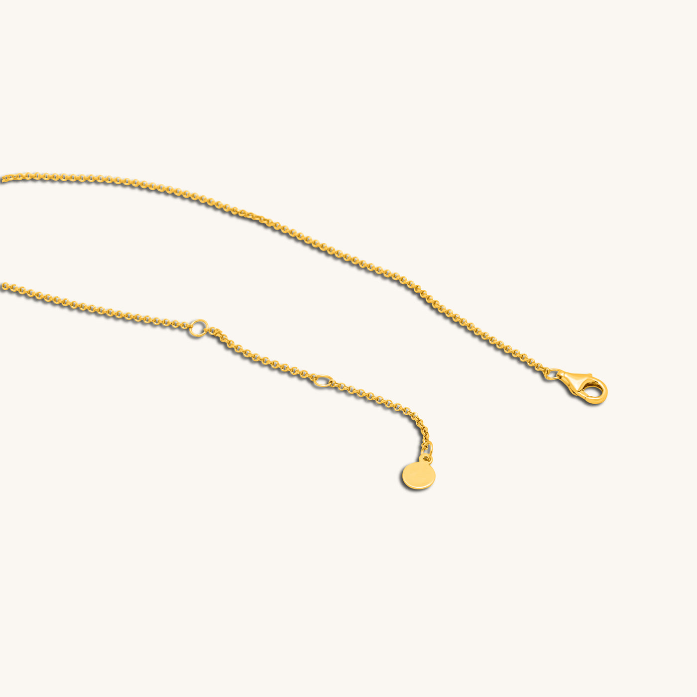 Modern Minimalist Jewelry Women's Necklace Choker Thin Slick Rolo Chain 1mm 18k Gold layered on 925 Sterling Silver 